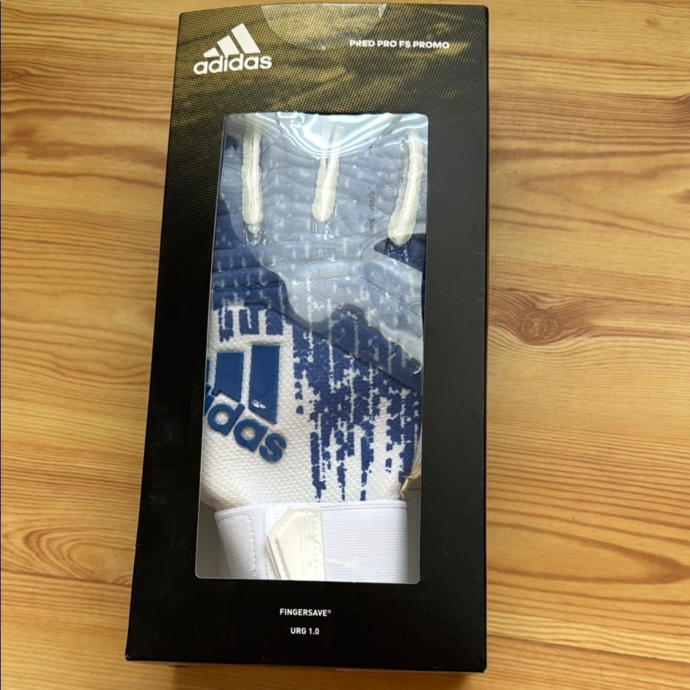 Adidas Blue and White Soccer Goal Keepers Glove Pred Pro Fingersavr size 12 new